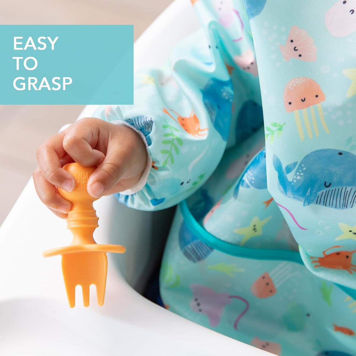 Bumkins Baby Utensils Set, Chewtensils Silicone Spoons for Dipping, Self-Feeding, Baby Led Weaning
