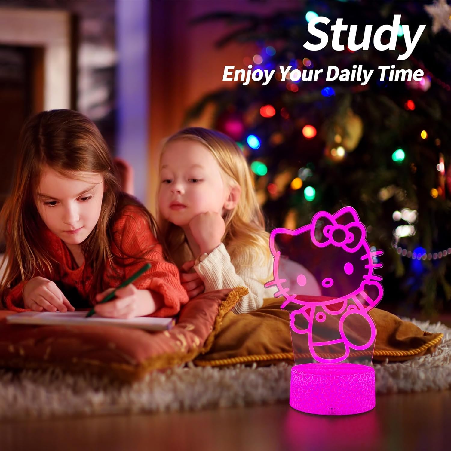 Cat Night Light Cute Night Light - Anime Charater 16 Color Change Decor Kitty Lamp with Remote