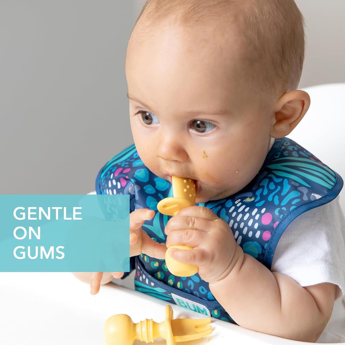 Bumkins Baby Utensils Set, Chewtensils Silicone Spoons for Dipping, Self-Feeding, Baby Led Weaning