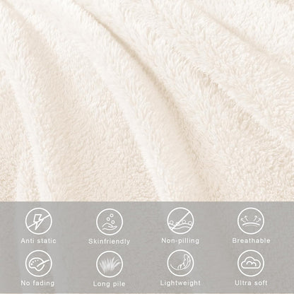 Exclusivo Mezcla Soft Fleece Throw Blanket for Couch, Super Soft Velvet Plush Bed Blanket, Fuzzy