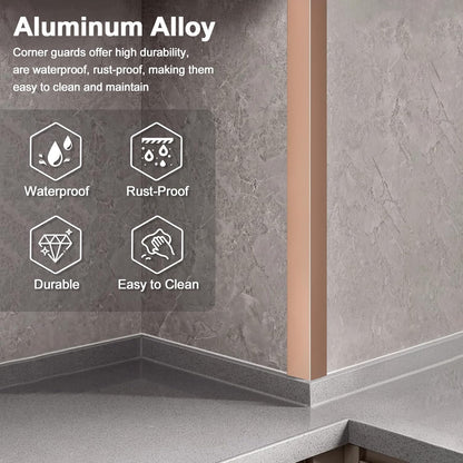 4PCS 45" Aluminum Metal Corner Protectors, Self Adhesive Corner Guards, Metal Wall Edge Protector