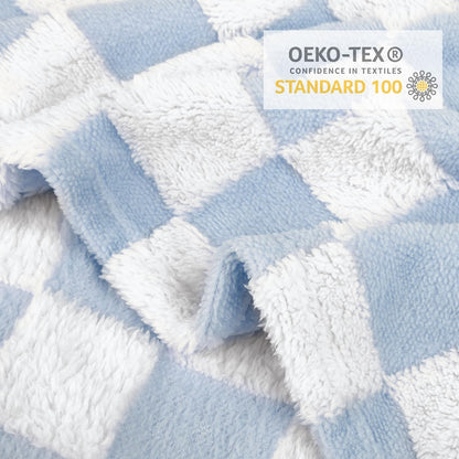 HOMRITAR Checkered Baby Blanket for Boys Girls Warm Cozy Reversible Checkerboard Toddler Blankets