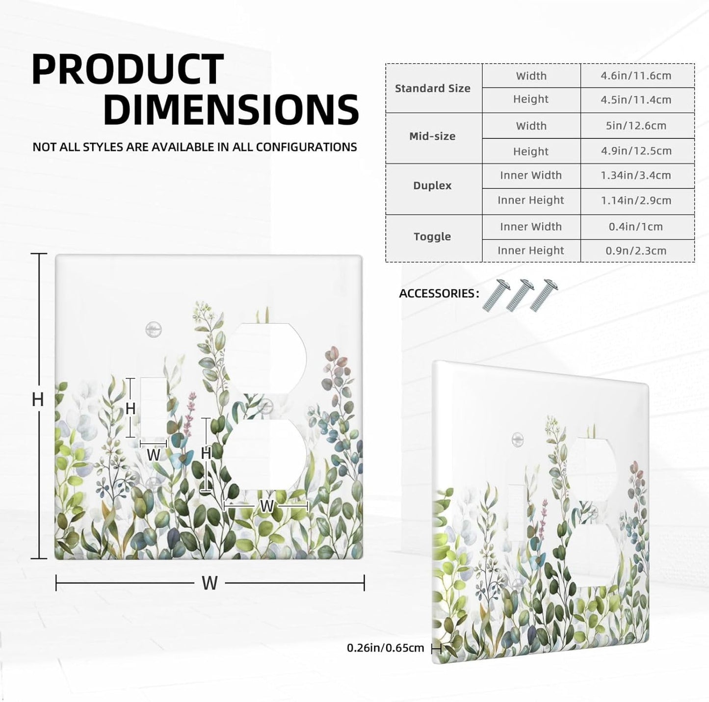 Green Eucalyptus Leaf Plant Herbs Springnature Wallplates 1 Toggle 1 Duplex Switch Plate Electrical