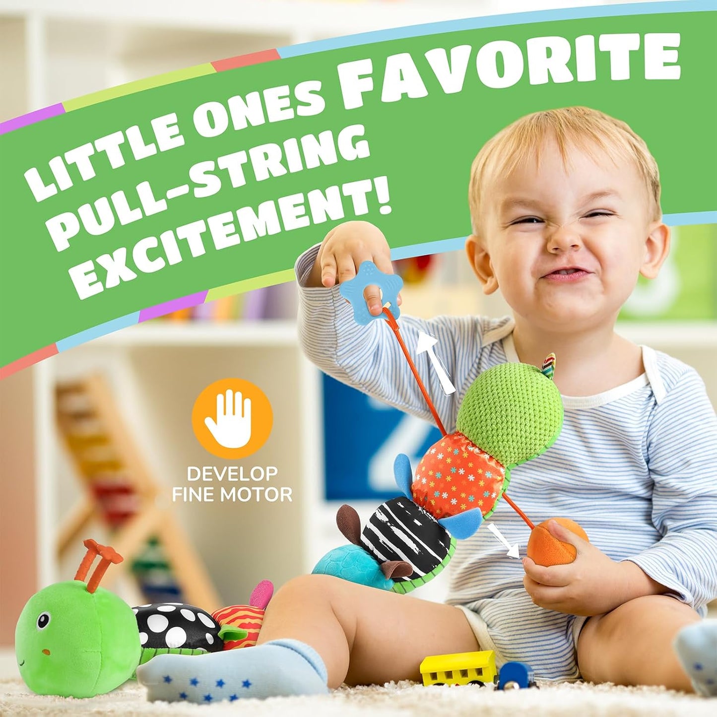 Baby Toys 6-12 Months Music Caterpillar Infant Toys Stuffed Animals 0-3-6 Months Tummy Time