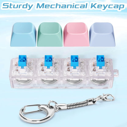 Keyboard Fidget Toys Adults Fidget Keyboard Clicker with LED Light Keychain Sensory Toys for