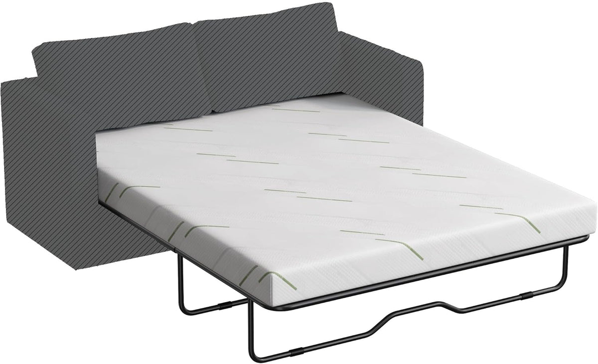 4 Inch Gel Memory Foam Sofa Mattress Cushion Queen Size - Breathable Washable Cover, Ergonomic