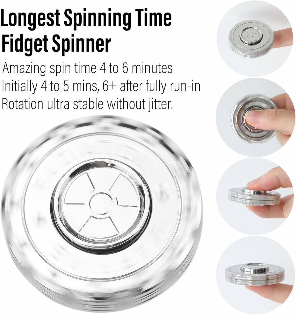 FREELOVE Metal Fidget Spinner Magnetic Slider, Spinning Haptic Clicker, Heavy Stainless Steel Spin