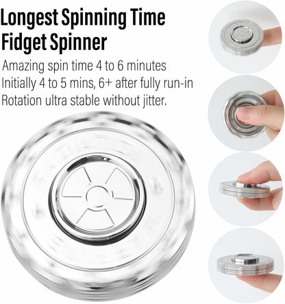FREELOVE Metal Fidget Spinner Magnetic Slider, Spinning Haptic Clicker, Heavy Stainless Steel Spin
