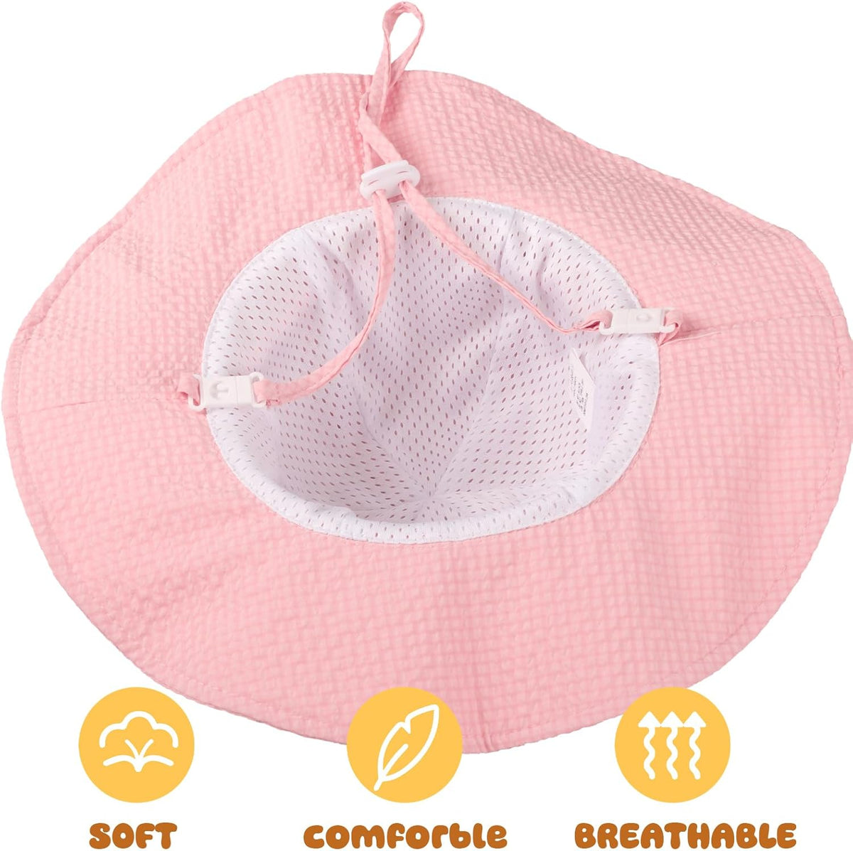 HONGTEYA Baby Sun Hat Toddler Girl Beach Hat Adjustable Outdoor Summer Hat UPF 50+ Sun Protection