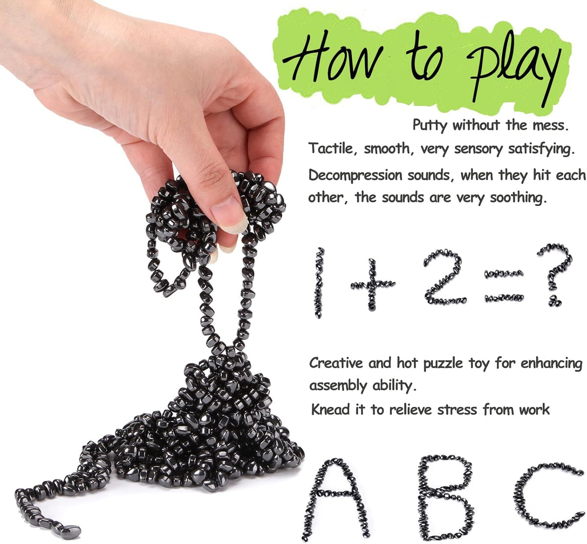 1000pcs Magnetic Balls Fidget Toys Adults, Magnetic Putty Ferrite Crags Magnet Putty Desk Toys for