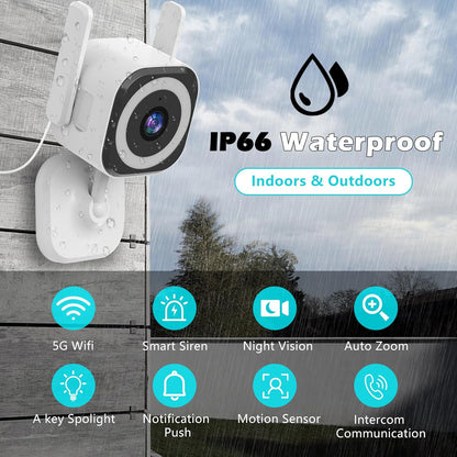 5G Outdoor/Indoor Security Camera,1080P Baby Monitor Cameras for Bedroom/Elder/Dog/Pet Camera,IP66
