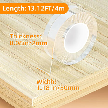 1.18 in x 13.12 FT,Clear Edge Protector Strip Sharp Edge Wrap Cover Tape,Self Adhesive Protective