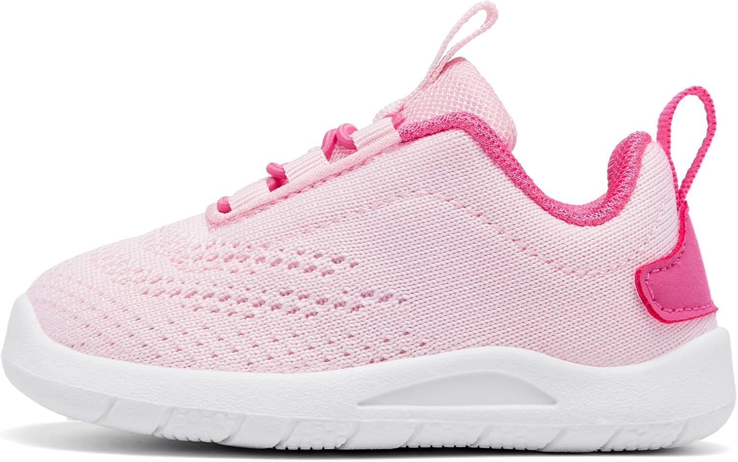 MORENDL Toddler Slip On Sneakers Baby Walking Shoes Non-Slip Breathable Unisex Pink Mesh Lace-Up