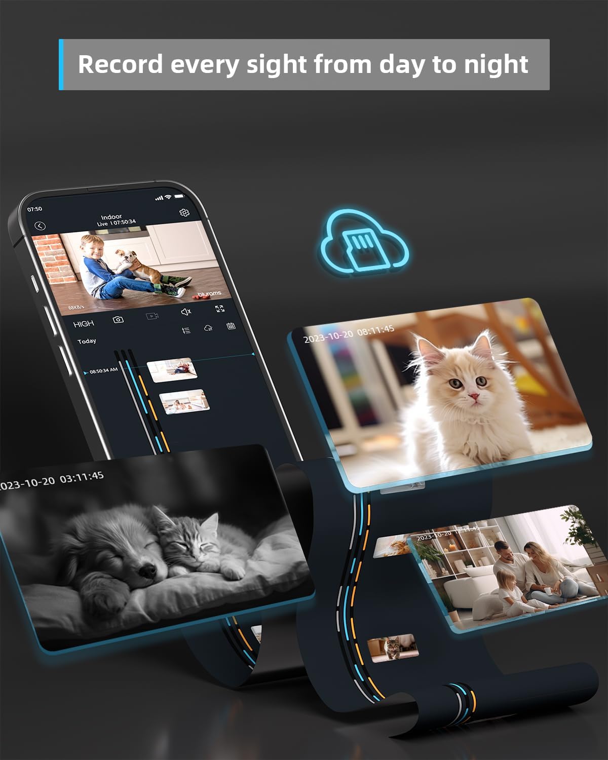 blurams Security Camera, 2K Indoor Camera 360° Pet Camera for Home Security with Phone App, Motion