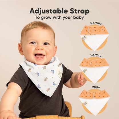 10-Pack Organic Baby Bandana Bibs for Girls - Super Absorbent Triangle Baby Bibs for Drooling and