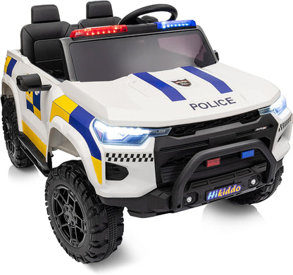 24V 10Ah Electric Police SUV Car Ride-On Toy for Big Kids, 4WD 2-Seater w/Parental Remote Control