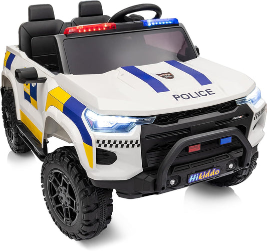 24V 10Ah Electric Police SUV Car Ride-On Toy for Big Kids, 4WD 2-Seater w/Parental Remote Control