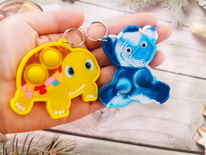 40 Packs Variety Animal Christmas Classroom Students Bulk Rainbow Bubbel Fidgets Gifts from Teach