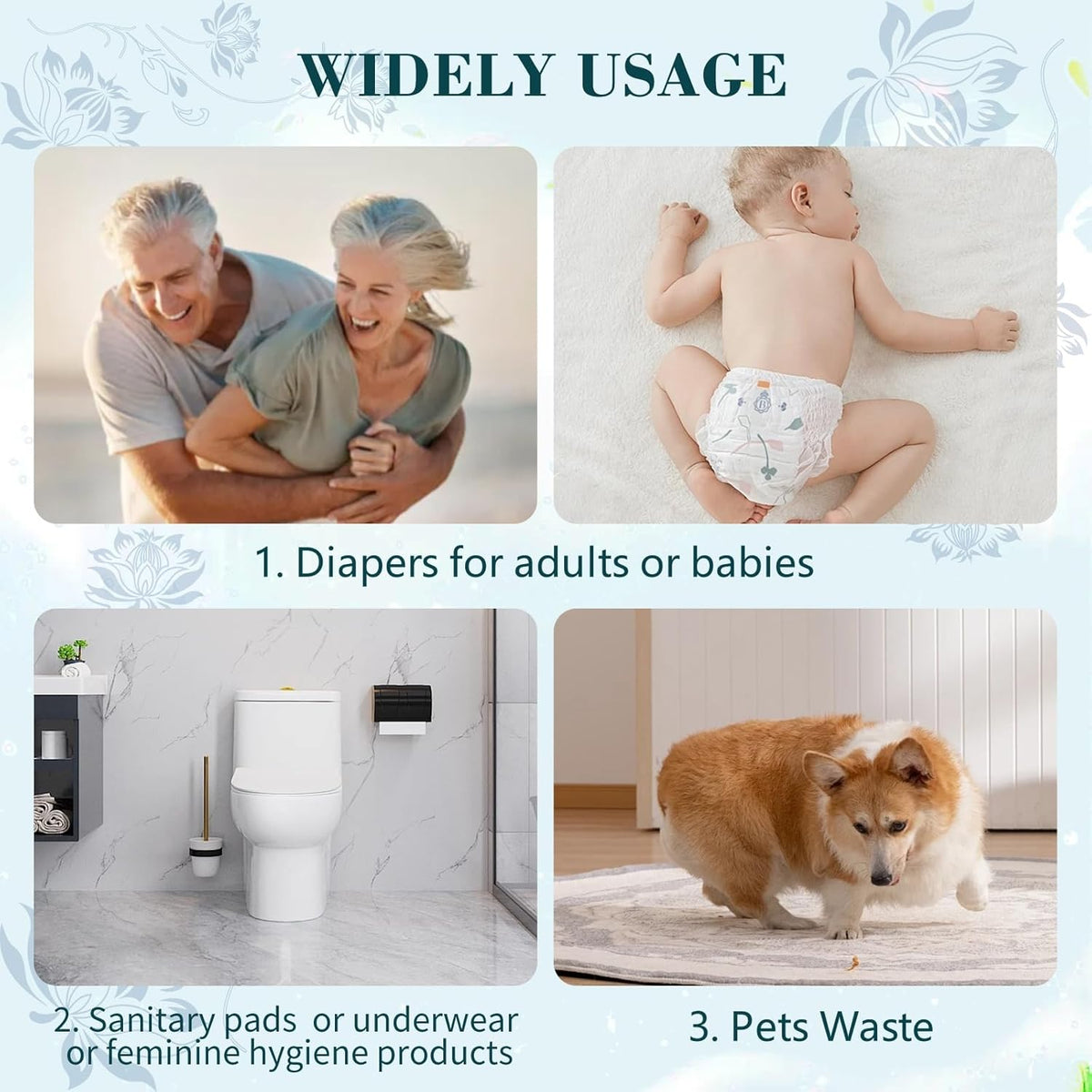 Large Adult Diaper Disposal Bags (18?™’x23?™â€?,96 Pcs, Fresh Scented, Elderly Waste Disposal, Baby