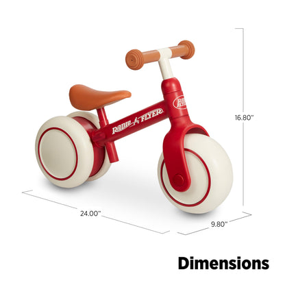 Radio Flyer Steady Start Balance Bike, for Kids Ages 1-3, Red