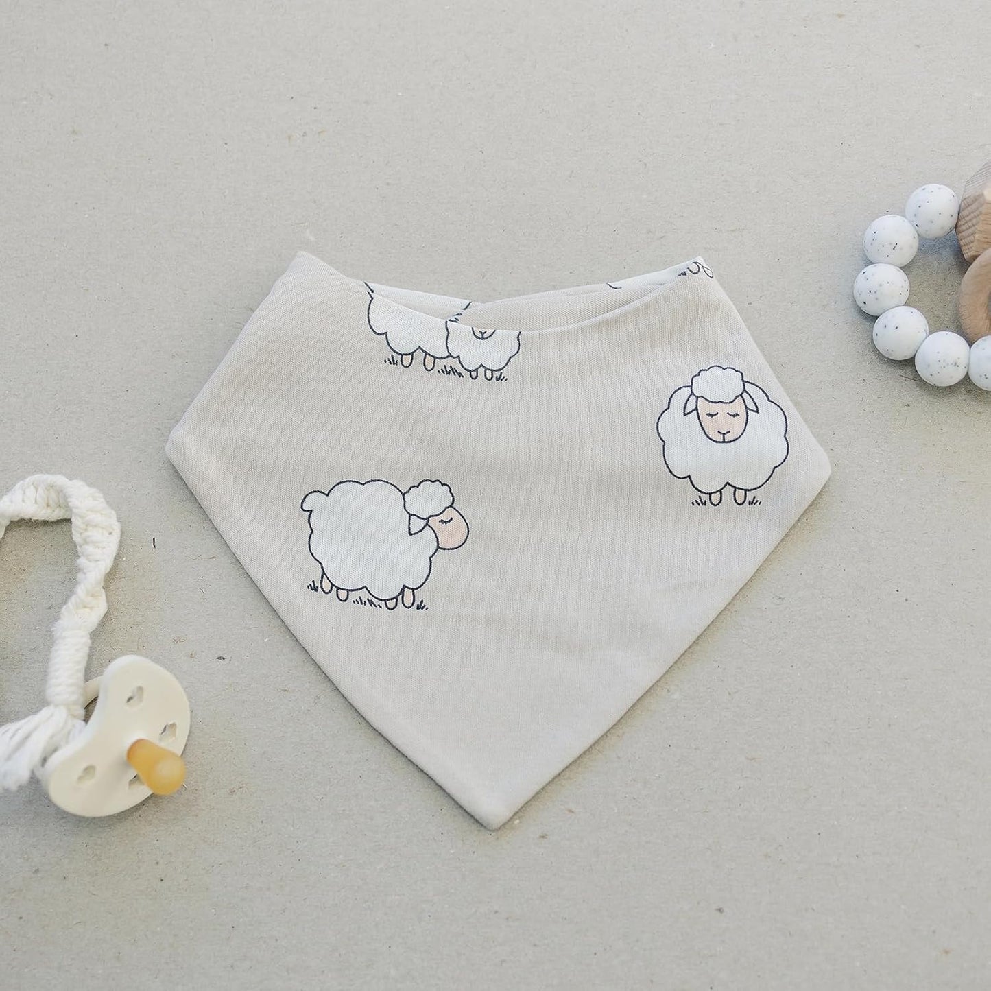Woolino Merino Wool Baby Bibs - Highly Absorbent Bandana Bib with Cotton Outer Layer and Merino