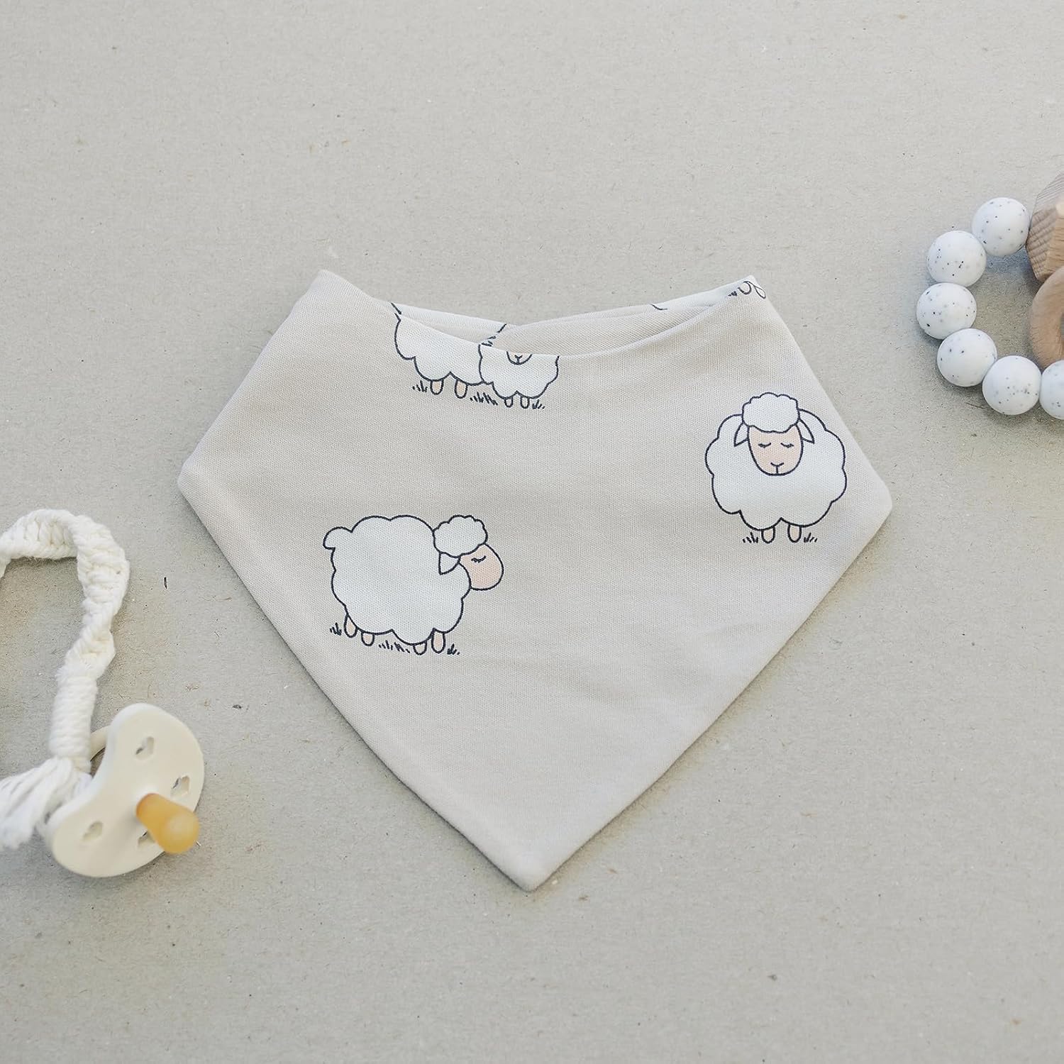 Woolino Merino Wool Baby Bibs - Highly Absorbent Bandana Bib with Cotton Outer Layer and Merino
