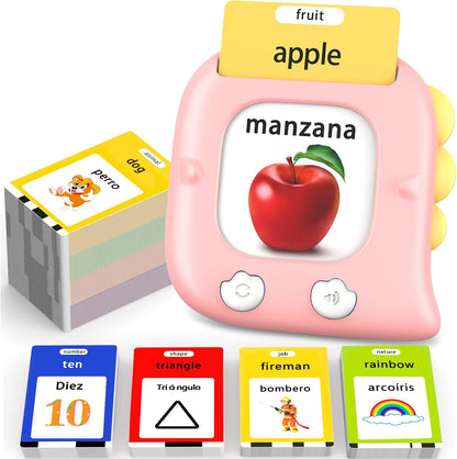 Kidzdo 520 Bilingual Spanish English Talking Flash Cards, Christmas Birthday Gifts for 2 3 4 5 6