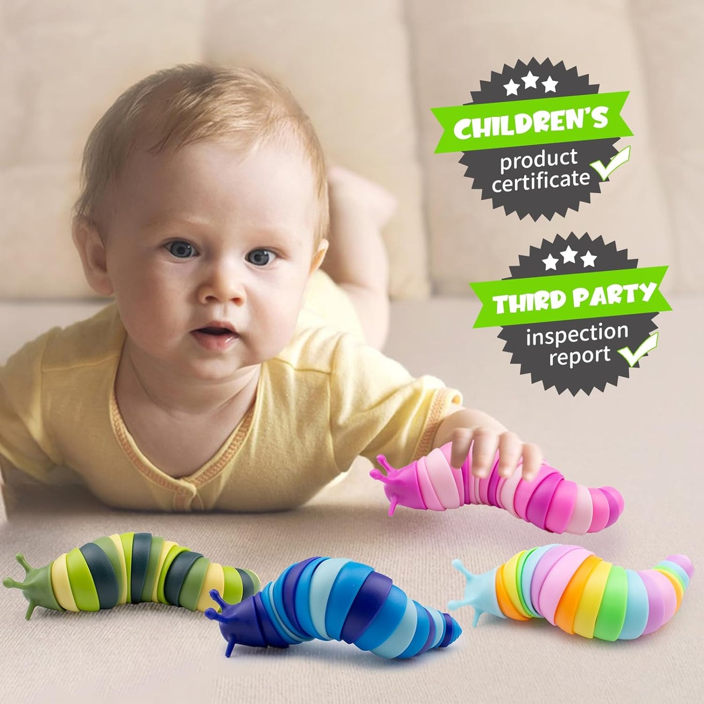 Cevioce 8 PCS Fidget Toys Slug for Adults Anxiety Sensory Toys for Party Favors Toddler Fidget Toys
