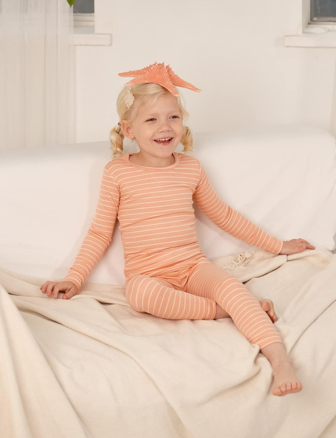 AVAUMA Stripe Pattern Baby Boys Girls Pajama Set Kids Toddler Snug fit Ribbed Sleepwear pjs for