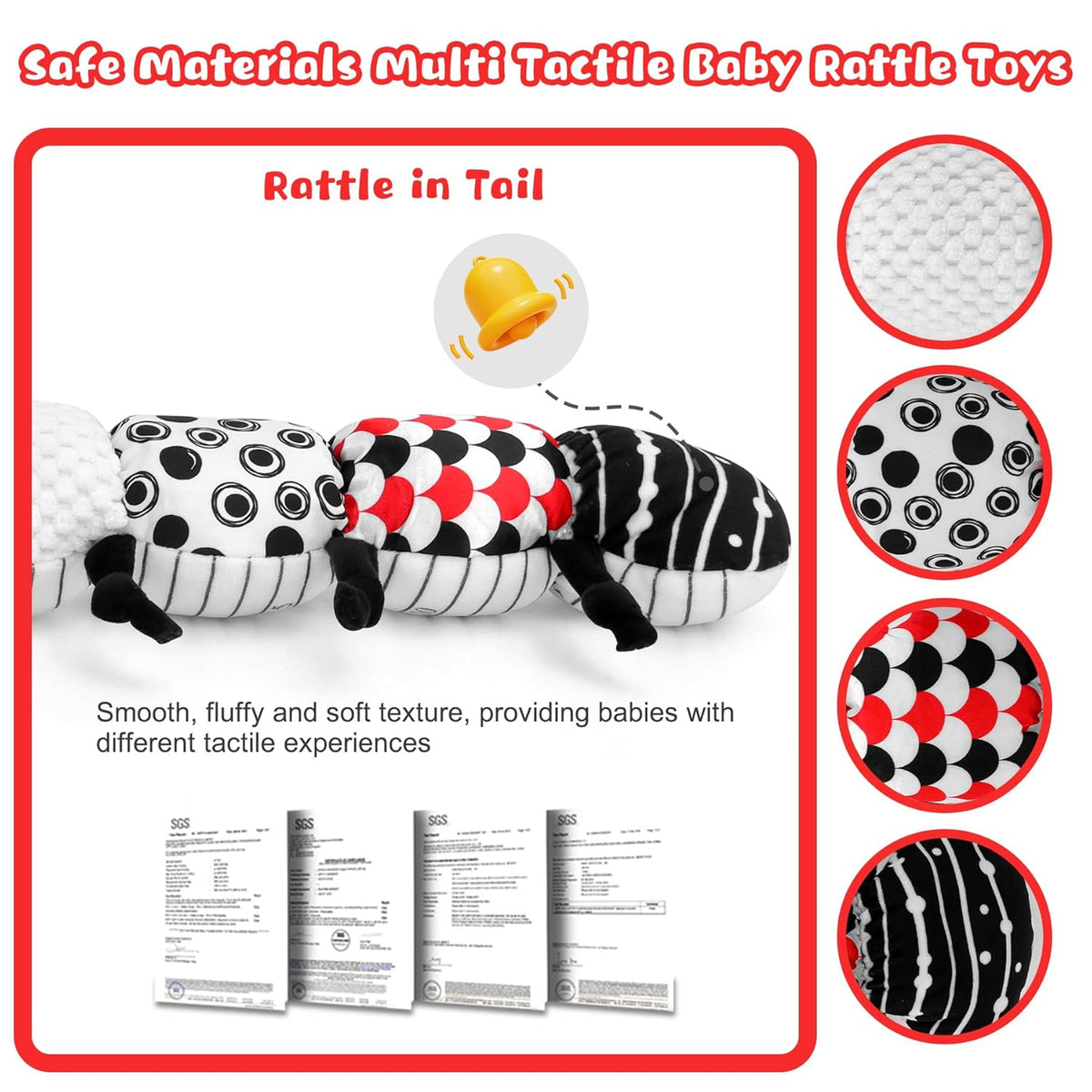 Baby Toys 0-12 Months - Musical Caterpillar Stuffed Animal Soft Plush Toys for Infant Girls Boys 3