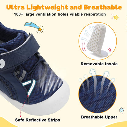FEETCITY Wide Baby Shoes Boys Girls Baby Barefoot Shoes Breathable Infant Walking Shoe Crib Sock