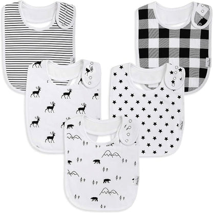 Organic Cotton Baby Bibs – Soft Teething & Drool Bib for Newborns & Toddlers – Hypoallergenic