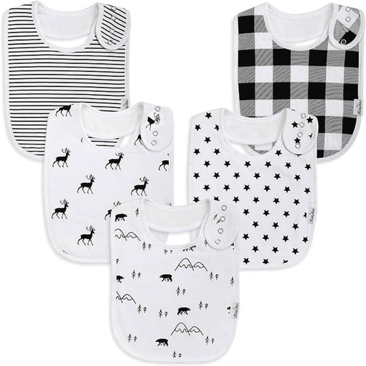 Organic Cotton Baby Bibs – Soft Teething & Drool Bib for Newborns & Toddlers – Hypoallergenic