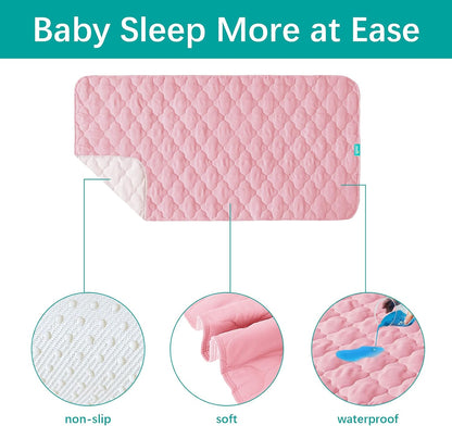 Waterproof Crib Mattress Protector Pad Cover 28" x 52", Anti Slip & Absorbent Waterproof Bed Pads