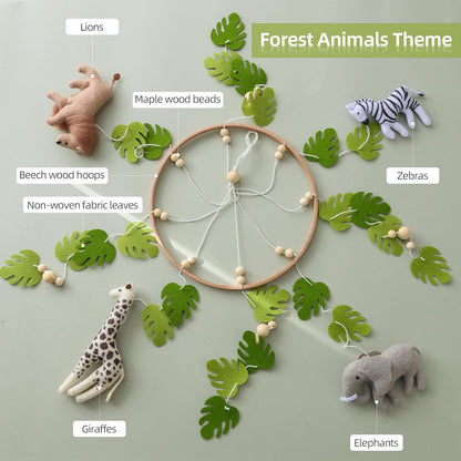 Baby Mobile for Crib Safari Nursery Mobile Handmade Jungle Baby Mobile Woodland Nursery Decor