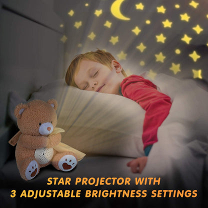 BEREST Baby Sleep Soother Bear, Mom's Heartbeat & Lullabies White Noise Machine, Nursery Decor