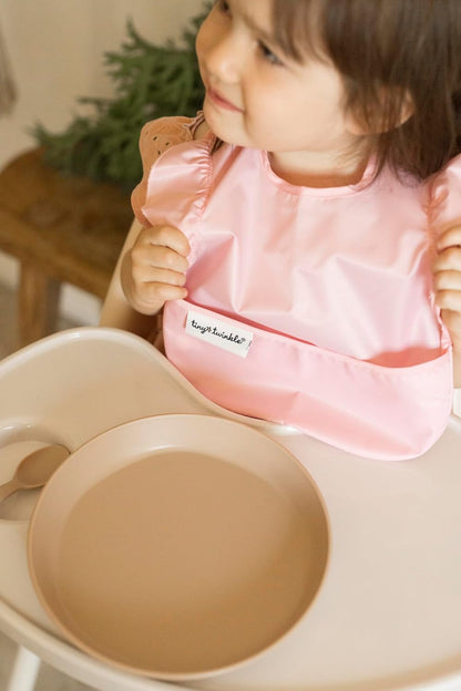 Tiny Twinkle Mess Proof Baby Bibs for Eating - Waterproof, Wipeable Bibs - Toddler Bibs - Travel
