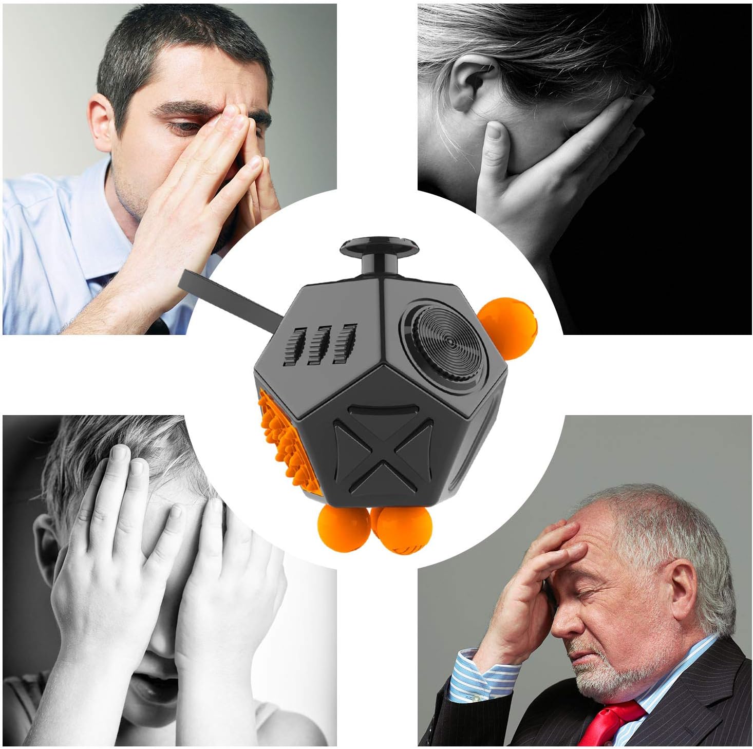 Fidget Dodecagon –12-Side Fidget Toys Cube Relieves Stress and Anxiety Anti Depression Cube for