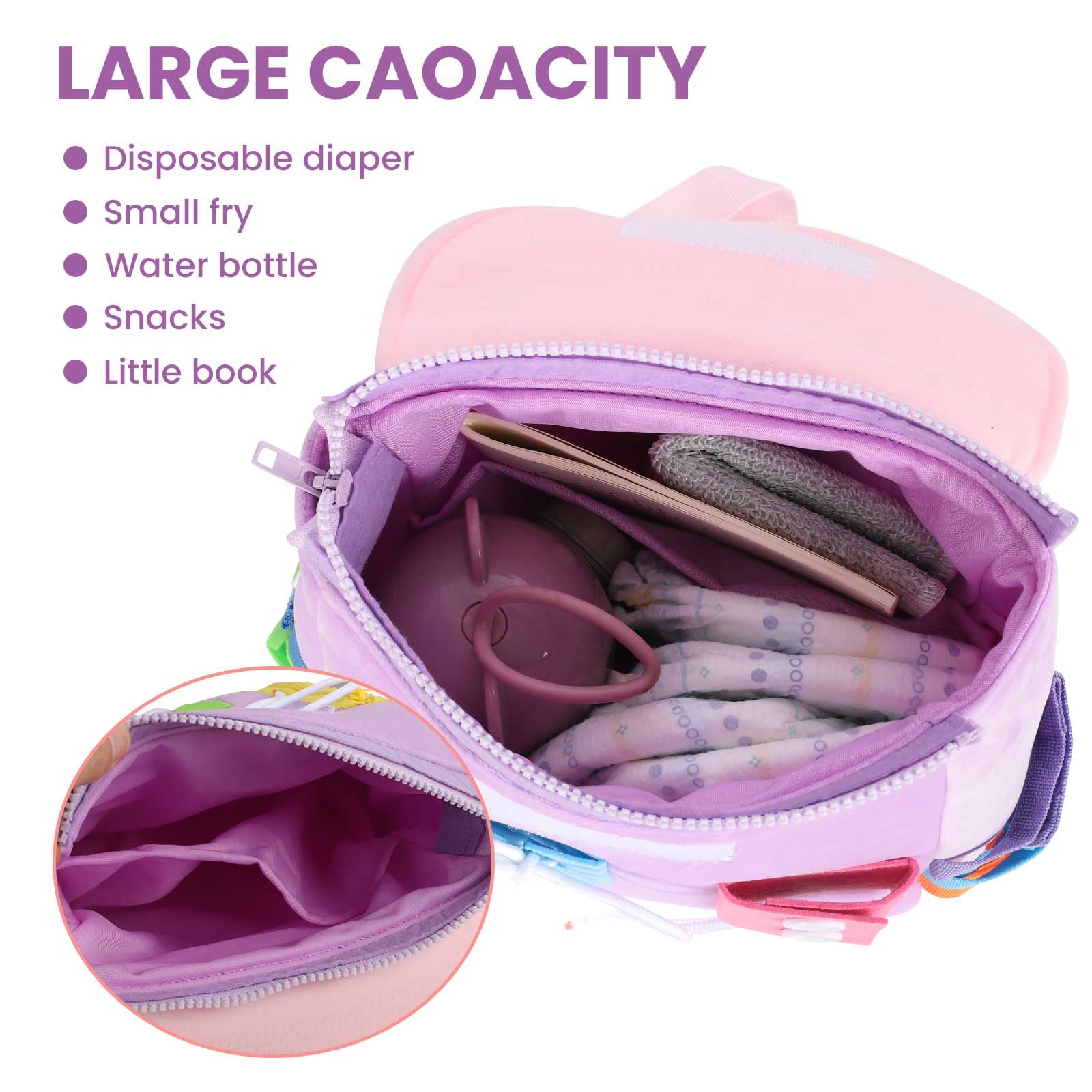 Busy Board - Toddler Backpack with Buckles and Learning Activity Toys - Develop Fine Motor Skills