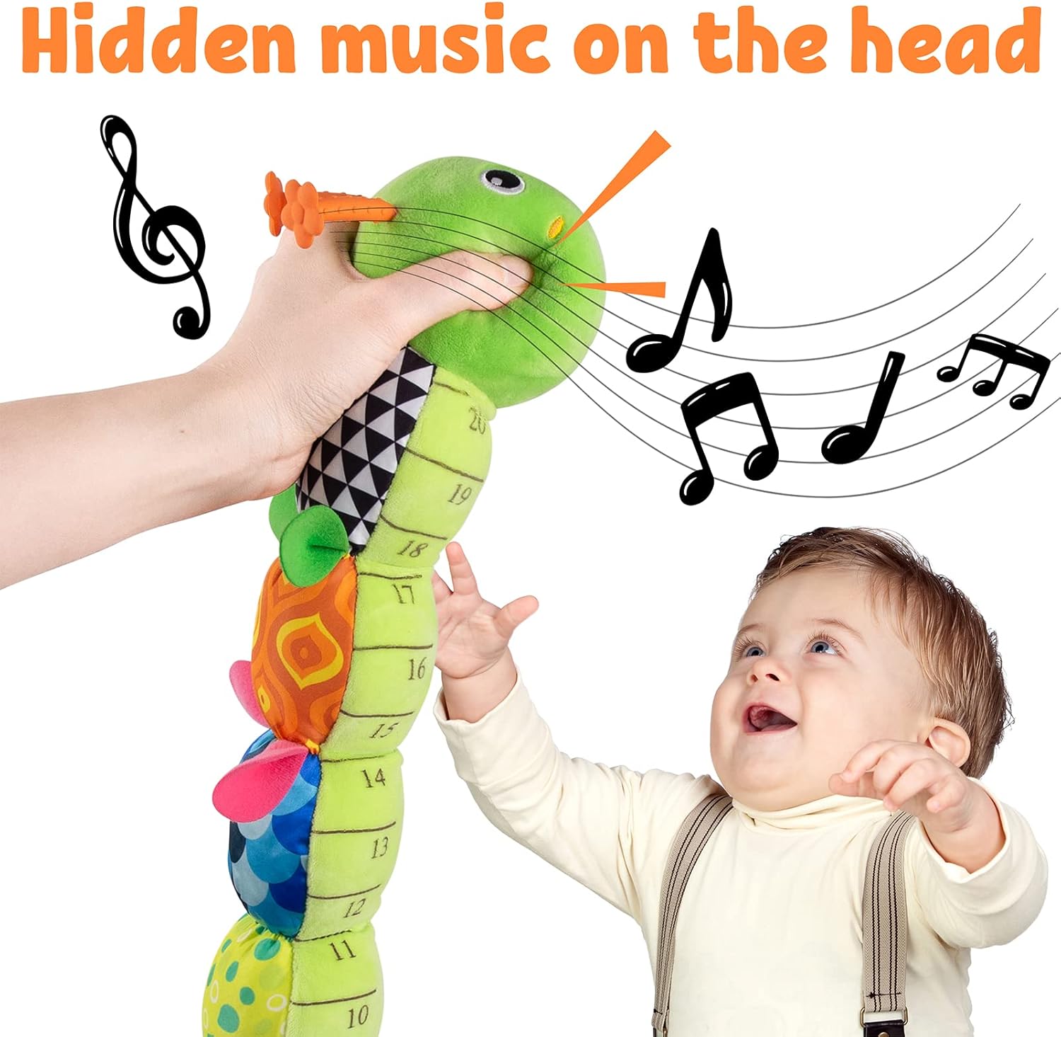 LIGHTDESIRE Baby Toys Musical Caterpillar,Infant Stuffed Animal Toy with Crinkle and Rattles,Soft