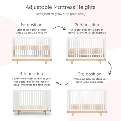 dadada Baby Bliss 4 in 1 Convertible Crib to Toddler Bed & Floor Bed – Made in Italy, GREENGUARD