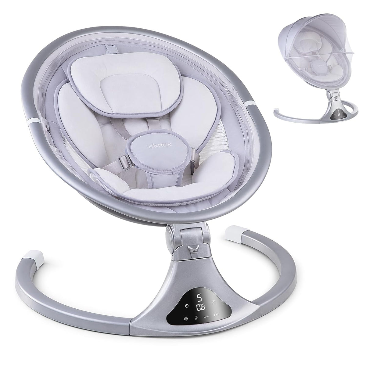 LAREX Baby Swing to Toddler Electric Infant Swing Portable for Newborn Boy Girl, 5 Sway Speeds with