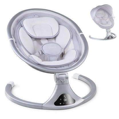 LAREX Baby Swing to Toddler Electric Infant Swing Portable for Newborn Boy Girl, 5 Sway Speeds with