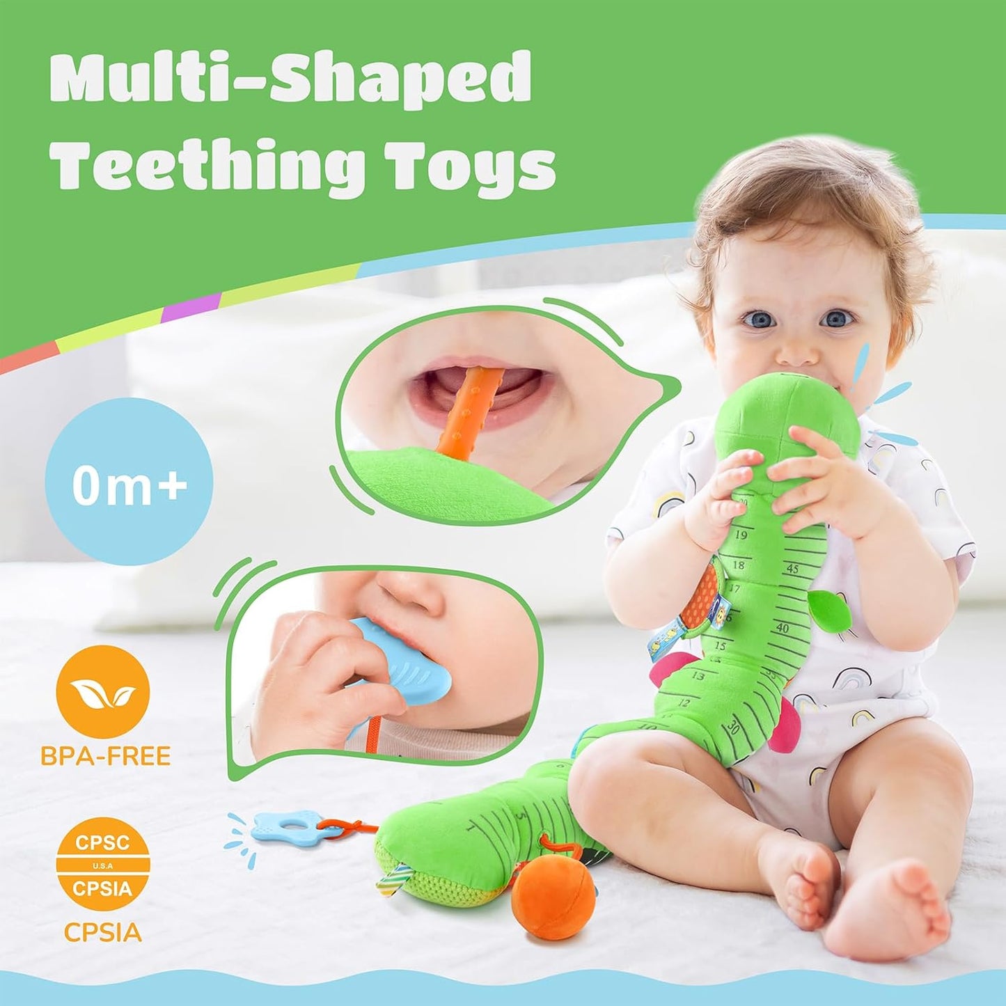Baby Toys 6-12 Months Music Caterpillar Infant Toys Stuffed Animals 0-3-6 Months Tummy Time