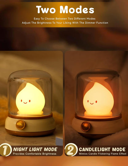 Cute Ghost Campfire Lamp, Halloween Decor,Kids Night Light，Adjustable Dimmable Rechargeable Night
