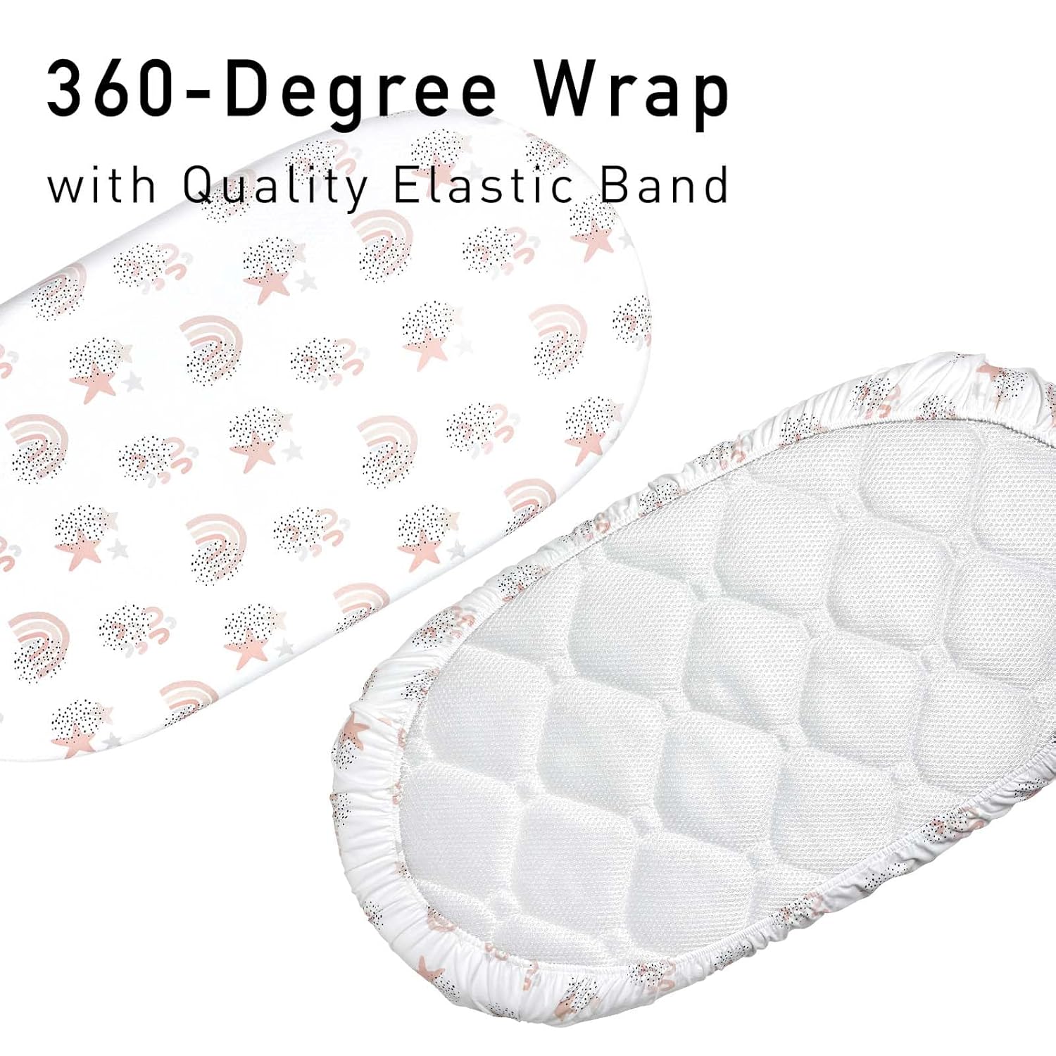 Gllquen Baby Bassinet Sheets 4 Pack, Breathable Cozy Fitted Mattress Sheet, Elastic Travel Crib