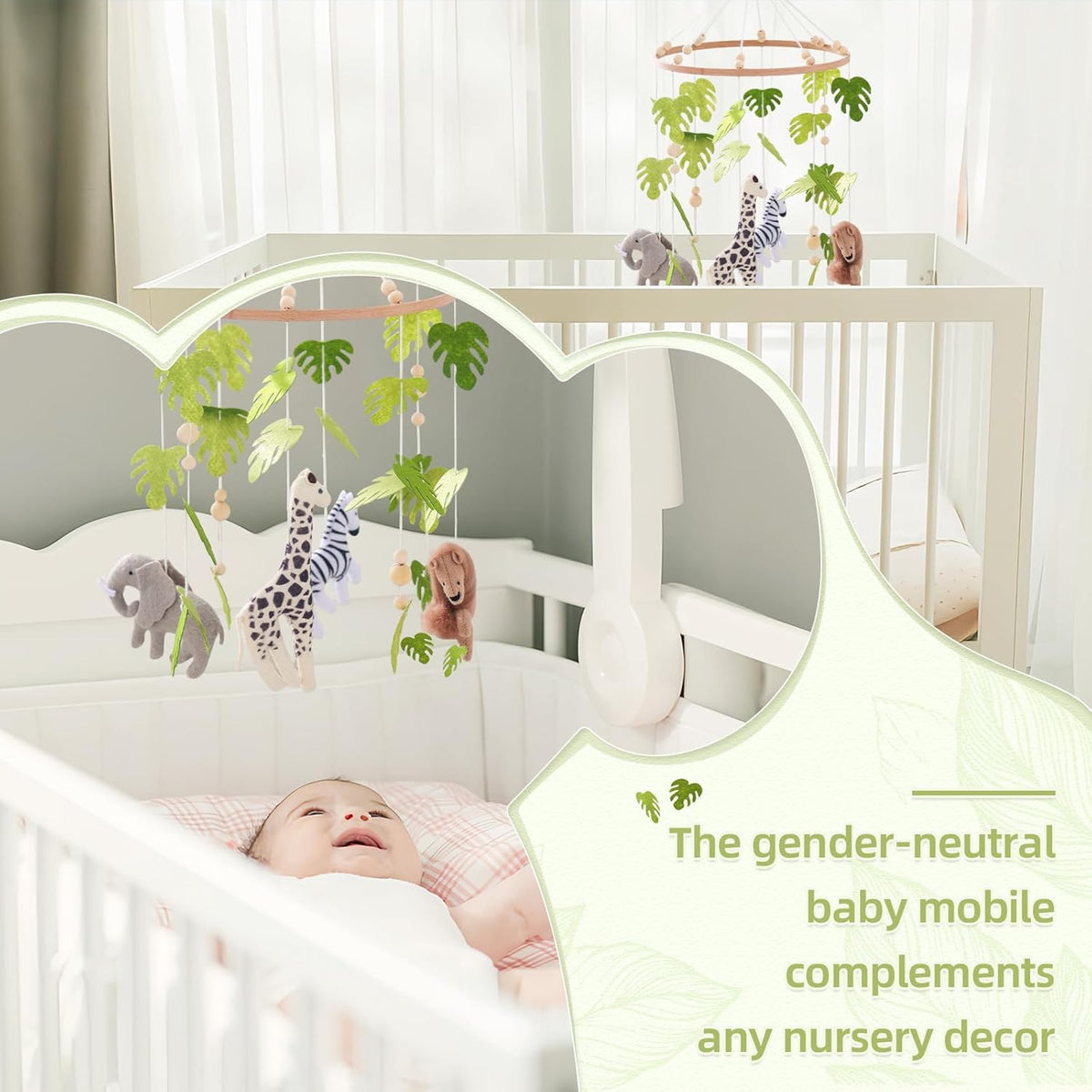 Baby Mobile for Crib Safari Nursery Mobile Handmade Jungle Baby Mobile Woodland Nursery Decor