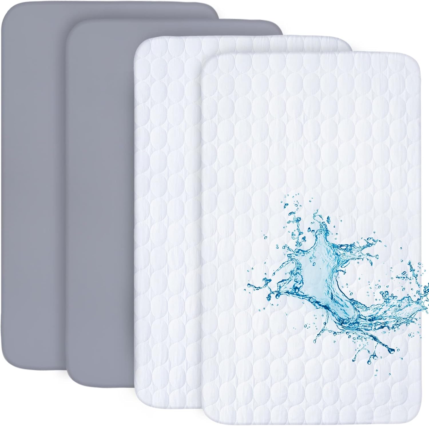 Crib Sheets and Waterproof Crib Mattress Protector 4 Pack Set,Waterproof Crib Sheets Mattress Pad