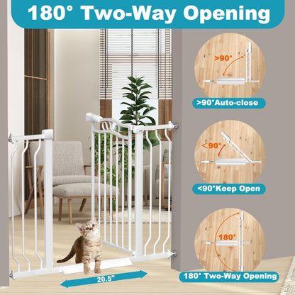 Extra Wide Baby Gate for Doorways 53.1"-62.6", Pressure Mounted Dog Gates With Door, Child Safety