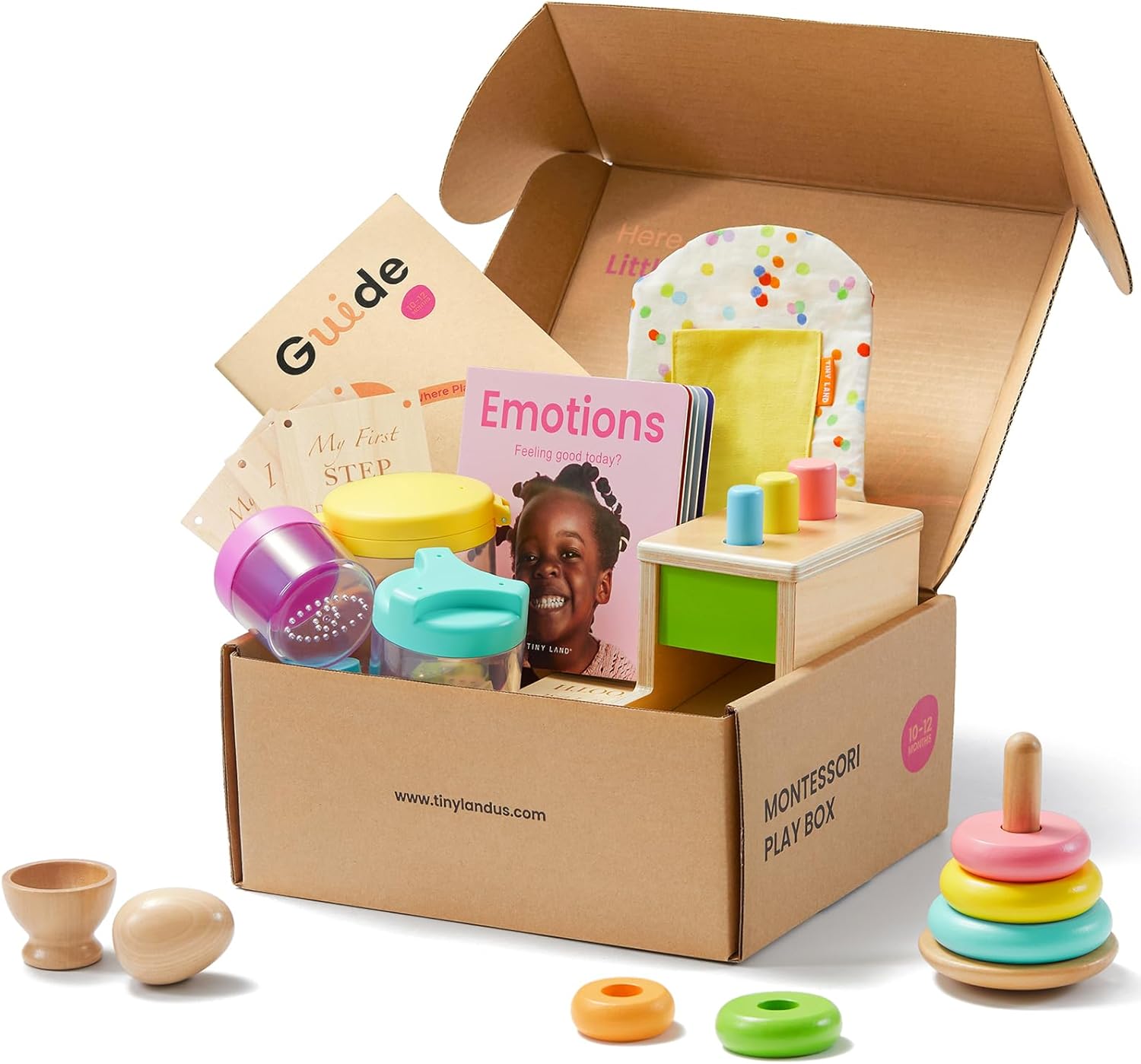 Tiny Land Montessori Toy Set for Babies 1 Year Old Thinker Play Kit- 5-in-1 Wooden Learning Toys